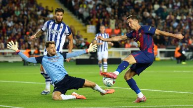 ملخص مباراة برشلونة وسوسيداد (2-1)