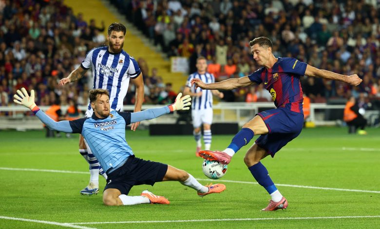 ملخص مباراة برشلونة وسوسيداد (2-1)